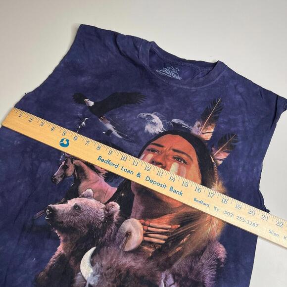 Vintage The Mountain Native American Spirit Animals Sleeveless T-Shirt L Tie Dye - Picture 3 of 6